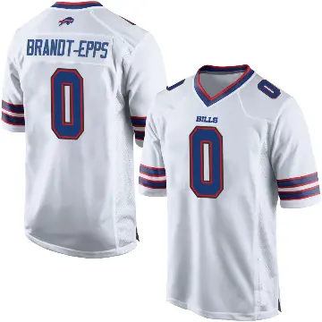 ＃0 Men's Devin Brandt-Epps White Game Buffalo Bills Jersey