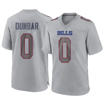＃0 Men's Jordan Dunbar Gray Game Buffalo Bills Atmosphere Fashion Jersey