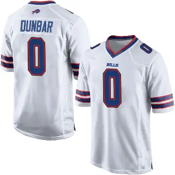 ＃0 Men's Jordan Dunbar White Game Buffalo Bills Jersey