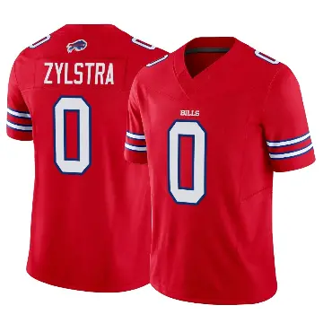 ＃0 Men's Shane Zylstra Red Limited Buffalo Bills Vapor F.U.S.E. Jersey
