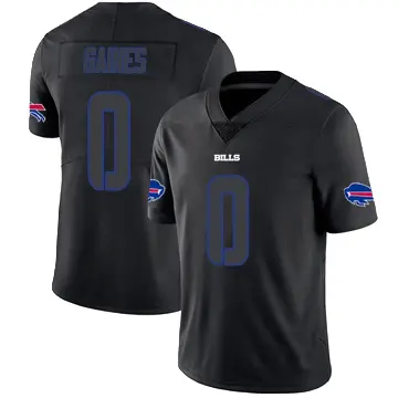 ＃0 Men's Theron Gaines Black Impact Limited Buffalo Bills Jersey
