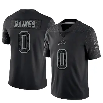 ＃0 Men's Theron Gaines Black Limited Buffalo Bills Reflective Jersey