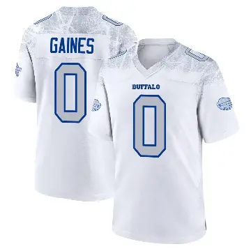 ＃0 Men's Theron Gaines White Game Buffalo Bills 2025 Rivalries Collection Jersey