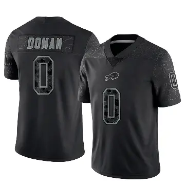 ＃0 Men's Tommy Doman Black Limited Buffalo Bills Reflective Jersey