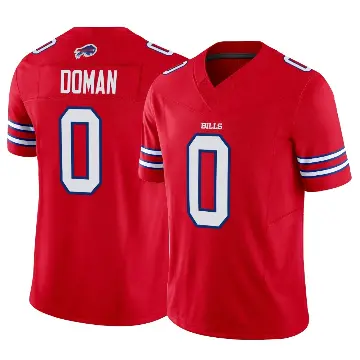 ＃0 Men's Tommy Doman Red Limited Buffalo Bills Vapor F.U.S.E. Jersey