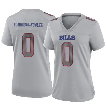 ＃0 Women's Demetrius Flannigan-Fowles Gray Game Buffalo Bills Atmosphere Fashion Jersey