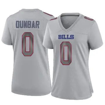 ＃0 Women's Jordan Dunbar Gray Game Buffalo Bills Atmosphere Fashion Jersey