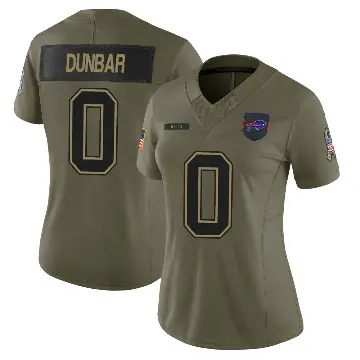 ＃0 Women's Jordan Dunbar Olive Limited Buffalo Bills 2025 Salute to Service Jersey