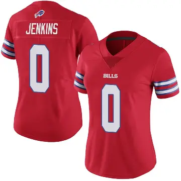 ＃0 Women's Keonta Jenkins Red Limited Buffalo Bills Color Rush Vapor Untouchable Jersey