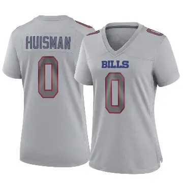 ＃0 Women's Kody Huisman Gray Game Buffalo Bills Atmosphere Fashion Jersey