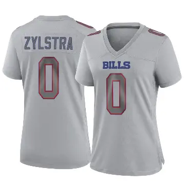 ＃0 Women's Shane Zylstra Gray Game Buffalo Bills Atmosphere Fashion Jersey