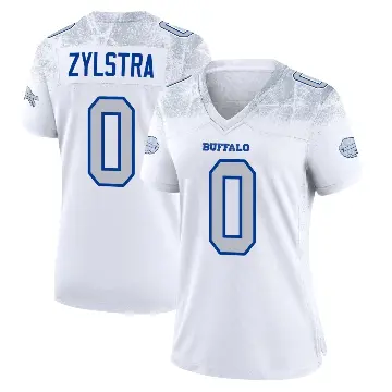 ＃0 Women's Shane Zylstra White Game Buffalo Bills 2025 Rivalries Collection Jersey