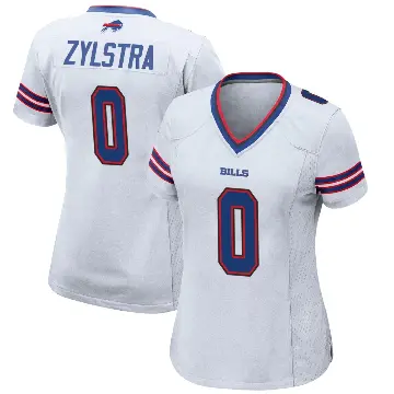 ＃0 Women's Shane Zylstra White Game Buffalo Bills Jersey