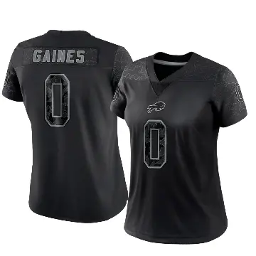 ＃0 Women's Theron Gaines Black Limited Buffalo Bills Reflective Jersey