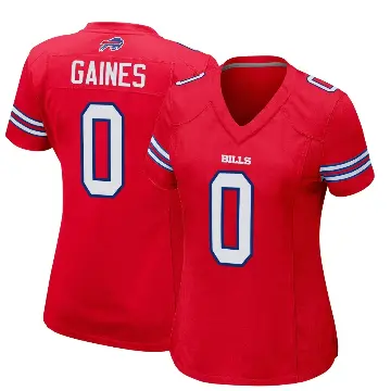 ＃0 Women's Theron Gaines Red Game Buffalo Bills Alternate Jersey