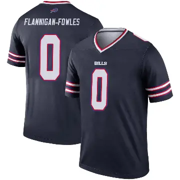 ＃0 Youth Demetrius Flannigan-Fowles Navy Legend Buffalo Bills Inverted Jersey
