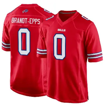 ＃0 Youth Devin Brandt-Epps Red Game Buffalo Bills Alternate Jersey
