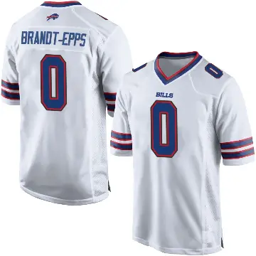 ＃0 Youth Devin Brandt-Epps White Game Buffalo Bills Jersey