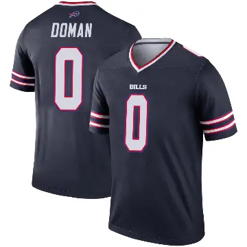 ＃0 Youth Tommy Doman Navy Legend Buffalo Bills Inverted Jersey