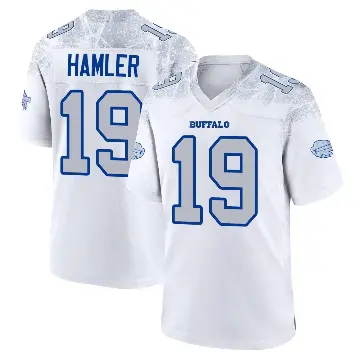 ＃19 Men's KJ Hamler White Game Buffalo Bills 2025 Rivalries Collection Jersey
