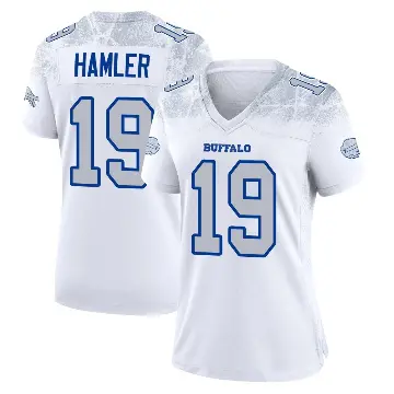 ＃19 Women's KJ Hamler White Game Buffalo Bills 2025 Rivalries Collection Jersey