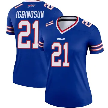 ＃21 Women's Davison Igbinosun Royal Legend Buffalo Bills Jersey