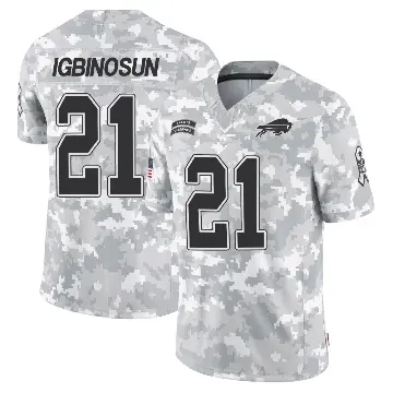 ＃21 Youth Davison Igbinosun Arctic Camo Limited Buffalo Bills 2024 Salute to Service Jersey