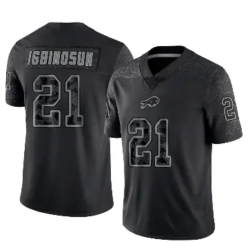 ＃21 Youth Davison Igbinosun Black Limited Buffalo Bills Reflective Jersey
