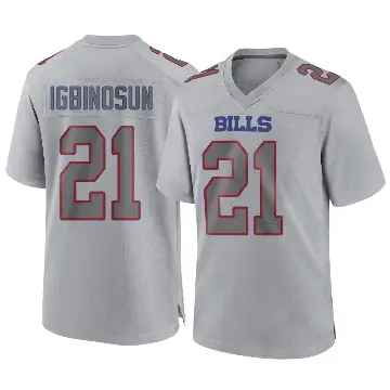 ＃21 Youth Davison Igbinosun Gray Game Buffalo Bills Atmosphere Fashion Jersey