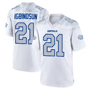 ＃21 Youth Davison Igbinosun White Game Buffalo Bills 2025 Rivalries Collection Jersey