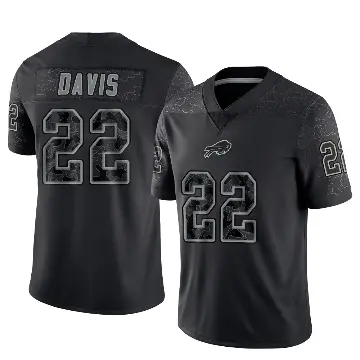 ＃22 Men's Vontae Davis Black Limited Buffalo Bills Reflective Jersey