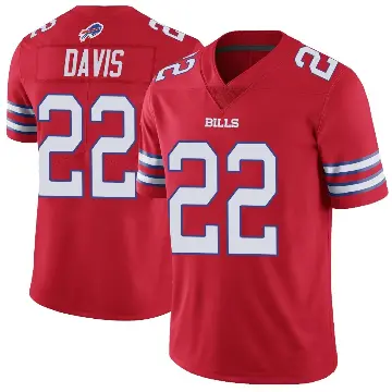 ＃22 Men's Vontae Davis Red Limited Buffalo Bills Color Rush Vapor Untouchable Jersey