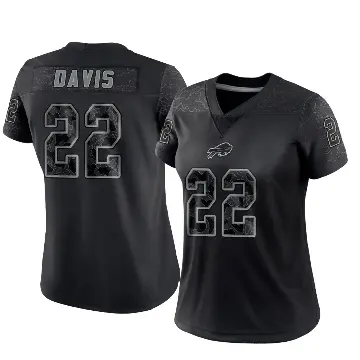＃22 Women's Vontae Davis Black Limited Buffalo Bills Reflective Jersey