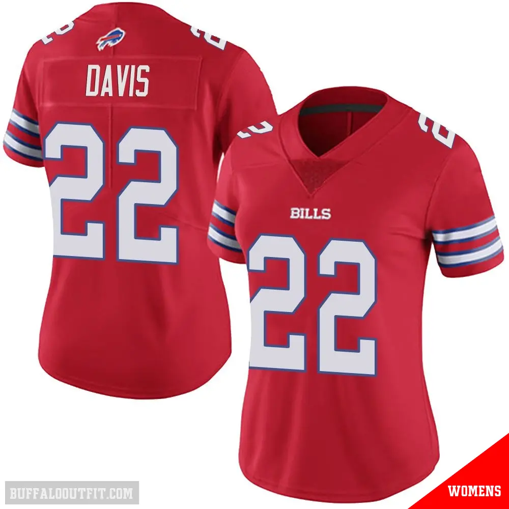 ＃22 Women's Vontae Davis Red Limited Buffalo Bills Color Rush Vapor Untouchable Jersey