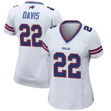 ＃22 Women's Vontae Davis White Game Buffalo Bills Jersey