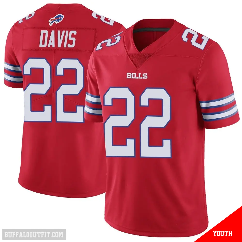 ＃22 Youth Vontae Davis Red Limited Buffalo Bills Color Rush Vapor Untouchable Jersey