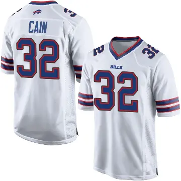 ＃32 Men's Deon Cain White Game Buffalo Bills Jersey