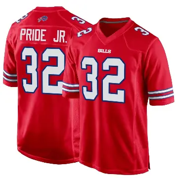＃32 Men's Toriano Pride Jr. Red Game Buffalo Bills Alternate Jersey