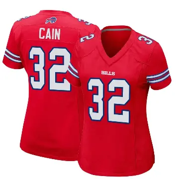 ＃32 Women's Deon Cain Red Game Buffalo Bills Alternate Jersey