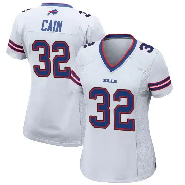 ＃32 Women's Deon Cain White Game Buffalo Bills Jersey