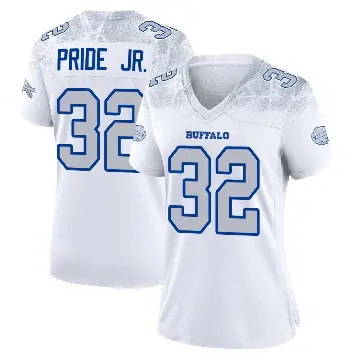 ＃32 Women's Toriano Pride Jr. White Game Buffalo Bills 2025 Rivalries Collection Jersey