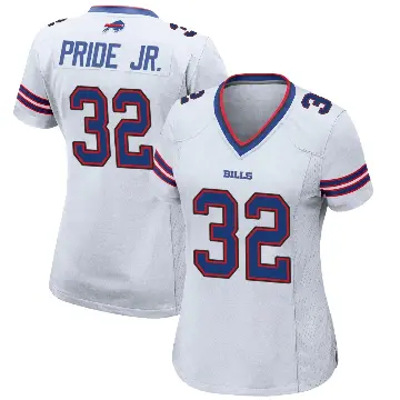 ＃32 Women's Toriano Pride Jr. White Game Buffalo Bills Jersey