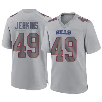 ＃49 Men's Keonta Jenkins Gray Game Buffalo Bills Atmosphere Fashion Jersey