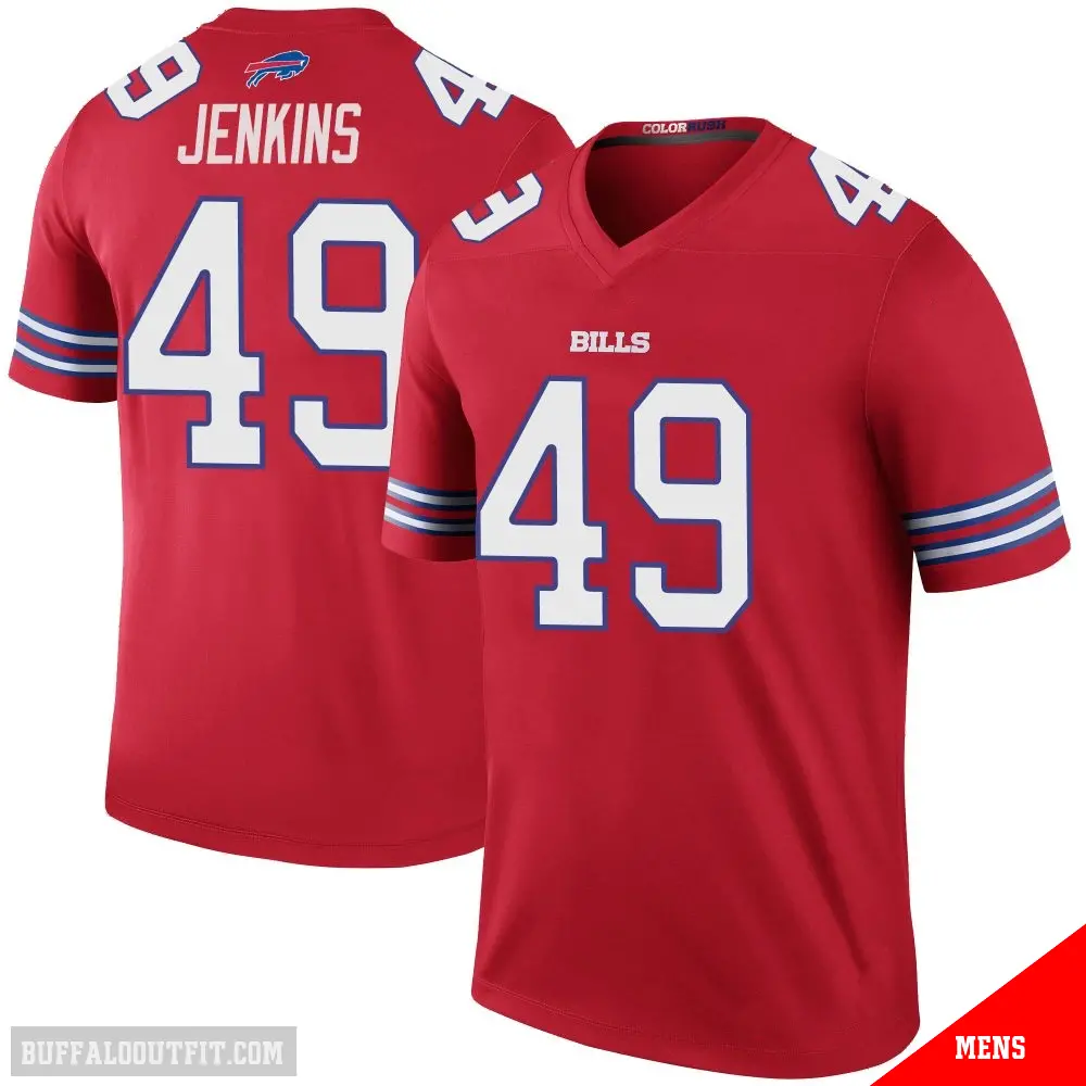 ＃49 Men's Keonta Jenkins Red Legend Buffalo Bills Color Rush Jersey