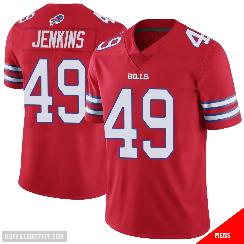 ＃49 Men's Keonta Jenkins Red Limited Buffalo Bills Color Rush Vapor Untouchable Jersey