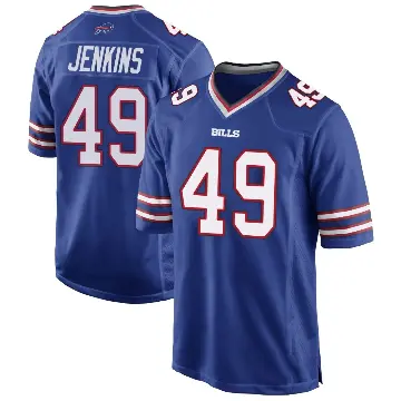 ＃49 Men's Keonta Jenkins Royal Blue Game Buffalo Bills Team Color Jersey