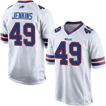 ＃49 Men's Keonta Jenkins White Game Buffalo Bills Jersey
