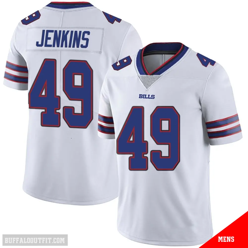 ＃49 Men's Keonta Jenkins White Limited Buffalo Bills Color Rush Vapor Untouchable Jersey