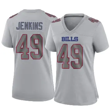 ＃49 Women's Keonta Jenkins Gray Game Buffalo Bills Atmosphere Fashion Jersey