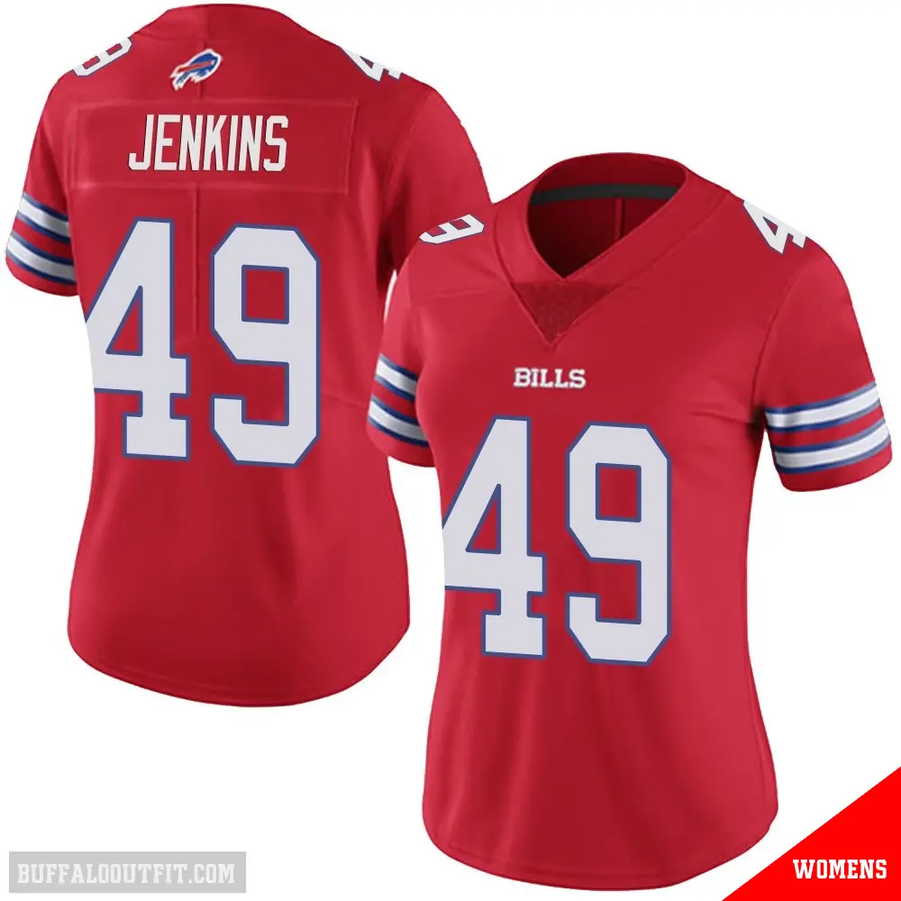 ＃49 Women's Keonta Jenkins Red Limited Buffalo Bills Color Rush Vapor Untouchable Jersey